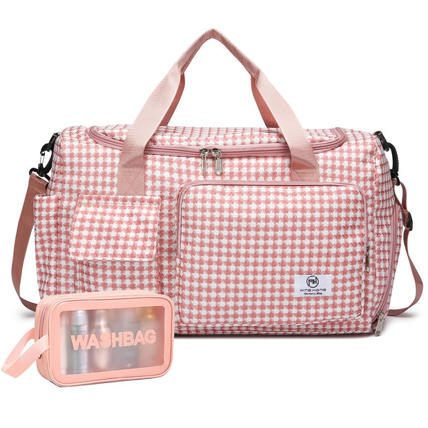 Small Gym Bag for Women, Travel Duffle Bag Carry On Weekender Bag with Shoe Compartment