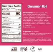 Munk Pack Cinnamon Roll Probiotic Protein Bars Stocking Stuffers | 10g Plant Protein, 1g Sugar, 6g Fiber | Diabetic-Friendly Ideal Breakfast Bars - On-the-Go Snacks, Gluten-Free, Non-GMO | 12 Count