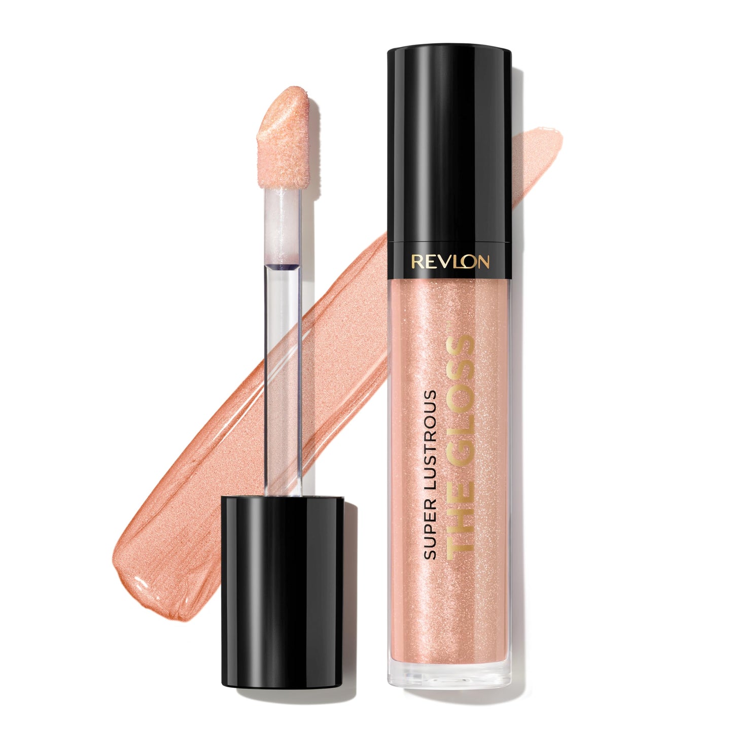 Revlon Super Lustrous Lip Gloss, Non-Sticky, Hydrating, High Shine Finish, 215 Super Natural, 0.13 oz