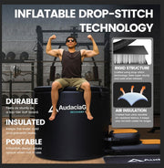 XXL Ice Bath Tub for Athletes, Compatible with Water Chillers, 216-Gallon Inflatable Cold Plunge Tub with Insulated Lid, Thermometer, Water-Absorbent Mat, Portable for Outdoor & Indoor Recovery