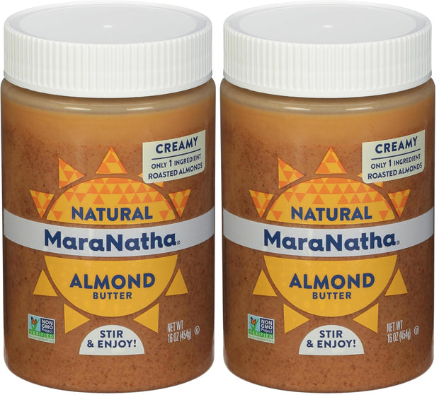 MaraNatha Natural Creamy Raw Almond Butter, 16 Ounce Jar