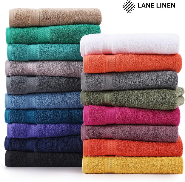 LANE LINEN 100% Cotton Ring Spun Bath Towels (28"x54") - 4 Pieces - Large Towels for Bathroom - Quick Drying, Soft & Absorbent Large Shower Towel Set - Used in Gym, Hotel, Spa, Home - Living Coral