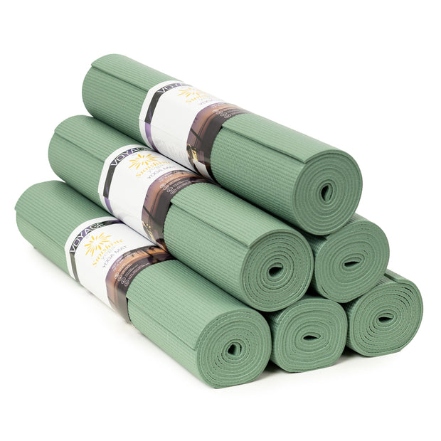 Sunshine Yoga Voyage Yoga Mat, 6 Pack, 72" x 24" Professional Studio and Gym Bulk Yoga Mats, 5mm Thick, Durable, Anti-Tear, Non Slip Fitness and Exercise Mats