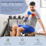 LifePro Sonic LX Athletic Heated Massage Gun – Deep Tissue Portable Massager for Muscle Recovery - 9 Speed & 10 Heads Massage Gun - Rechargeable Percussion Massager for Athletes & Sports Enthusiasts