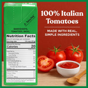 Pomì Crushed Tomatoes with Basil - Creamy, Velvety Italian Sauce, No Salt, Additives/Preservatives, GMO-Free, Gluten-Free, 100% Fresh Tomatoes, 13.8oz (Pack of 12)