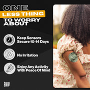 Skin Grip Adhesive Patches Compatible with Dexcom G7 & Stelo CGM – Waterproof & Sweatproof Cover for Continuous Glucose Monitor Sensor, Stays Secure for 10-15 Days – 20 Pack, Camo