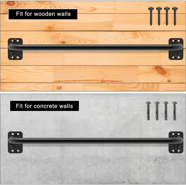 Pull Up Bar Wall Mount 440 LBS Capacity Doorway Chin Up Bar Multifunctional Steel Chinup Bar with with Resistance Band Hooks for Indoor Home Gym Garage