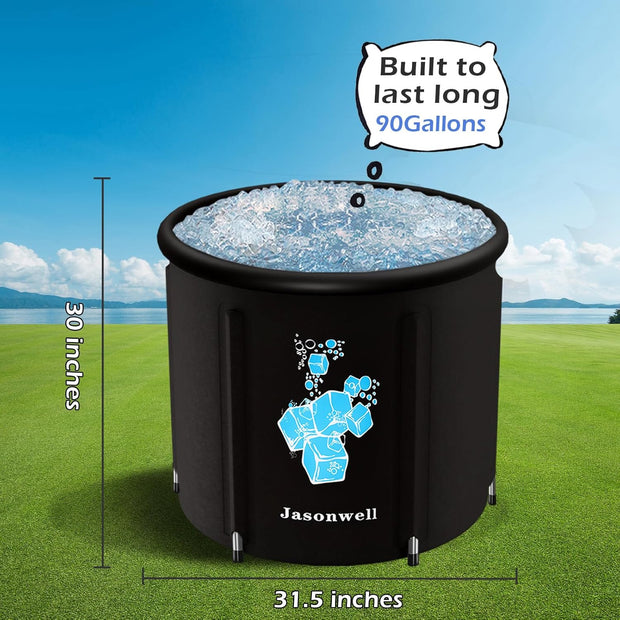 Jasonwell Ice Bath Tub for Athletes - Heavy Duty Cold Water Therapy Plunge Tub Ice Pod for Recovery Portable Ice Barrel Plunge Pool for Outdoor Inflatable Hot Tub Bathtub at Home for Adults