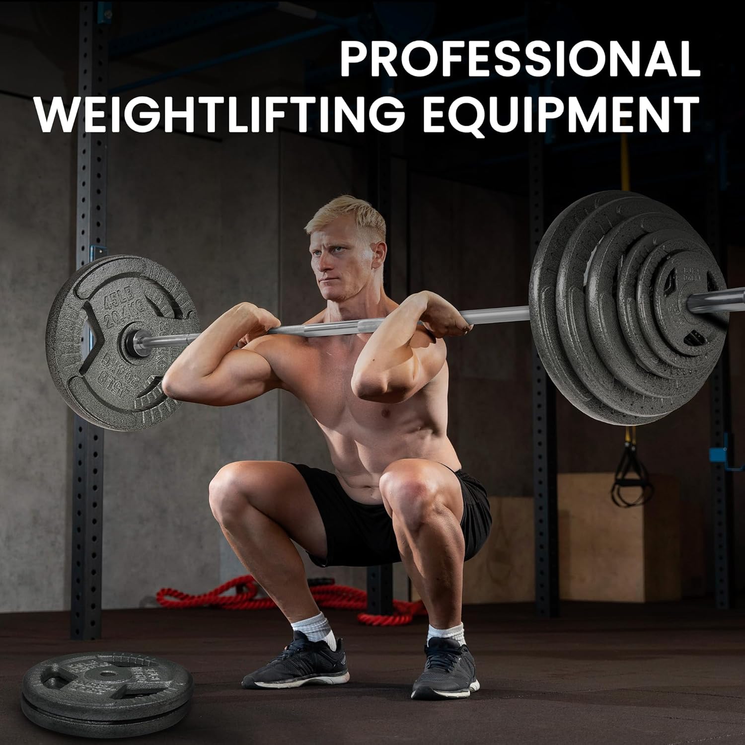 2 Inch Olympic Barbell Bar for Power Lifting & Weightlifting, 700 Pound Capacity, Multiple Sizes