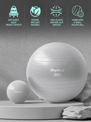 Yoga Ball for Exercise, Pilates Set, 4 Sizes Fitness Ball for Workout, Birthing, Pregnancy, Physical Therapy- Pump Included