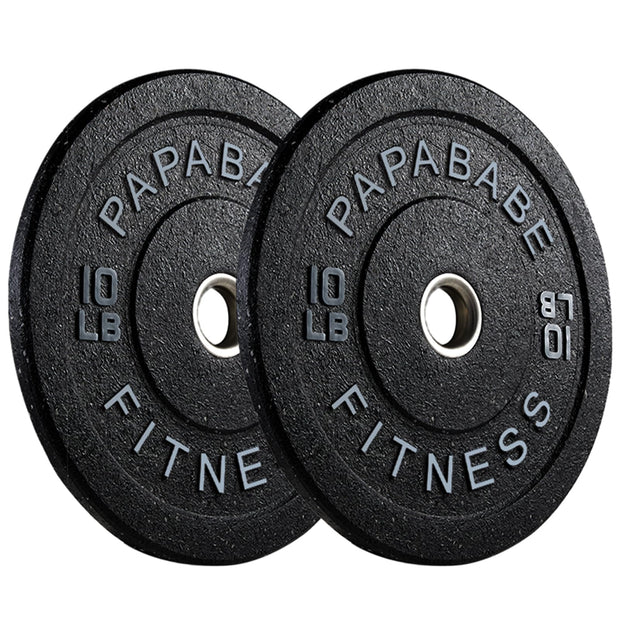 Papababe Weight Plates, 2-Inch Weights Plates Set, Floor Protective Rubber Weight Plates, 10-600lbs Bumper Plates for Barbell Strength Training & Weightlifting (Single/Pair/Full Set)