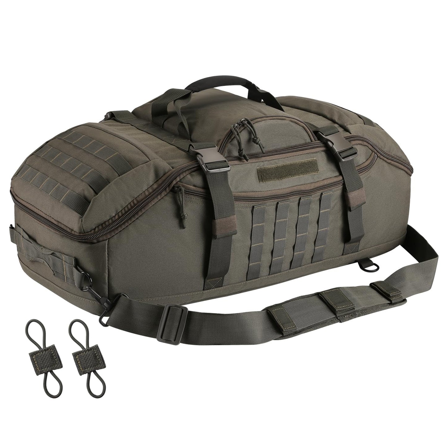 65L Large Duffle Bag, 3-in-1 Tactical Backpack MOLLE Pack for Sports, Gym, Outdoor, Black