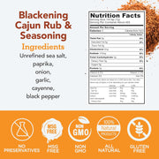 s.a.l.t. sisters Blackening Cajun Rub & Seasoning | All-Natural, Gluten Free, MSG Free, Non-GMO | Dry & Wet Rub Seasoning Base | Versatile Use for Chicken Wings, Brisket, Pulled Pork, and More | 1lb