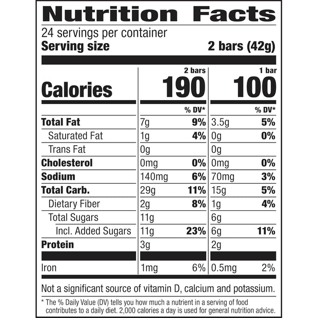 Nature Valley Crunchy Granola Bars, Oats 'n Honey, 48 Ct, 35.76 oz (24 Pouches)