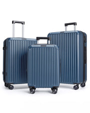 LIGHT FLIGHT Travel Luggage Sets, 3 Piece Set Suitcase with Spinner Wheels, Hardside Lightweight Luggage set with TSA Lock (20" 24" 28"), Navy Blue