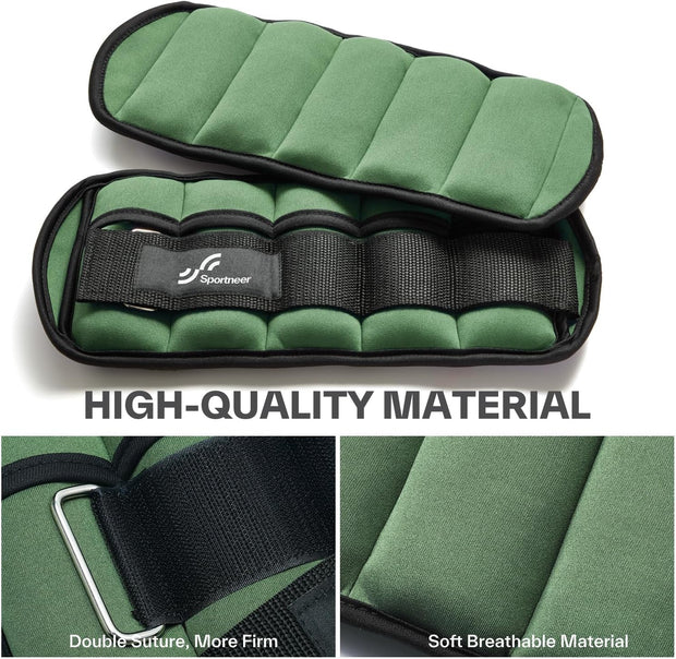 Sportneer Adjustable Ankle Weights for Women and Men 7 lbs/Pair Adjustable Leg Weights with Secure Straps, Strength Training Weighted for Yoga, Walking, Running, Aerobics, Gym, Physical Therapy