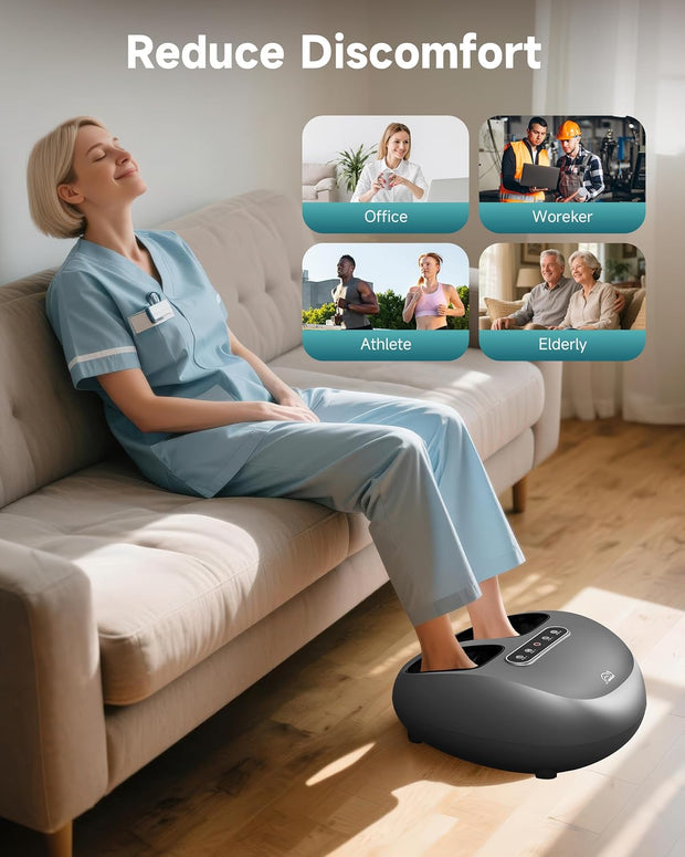 Snailax Foot Massager with Heat and Compression, Shiatsu Foot Massager for Neuropathy and Plantar Fasciitis, Deep Kneading, Rolling, Remote Control, Fits up to Size 14, Gifts
