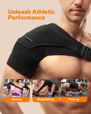 Komoko Shoulder Brace, Rotator Cuff Support Brace and Arm Sling for Pain Relief, Shoulder Compression Sleeve for Preventing Strains and Dislocation, Adjustable Fits Left and Right Arm, Men & Women