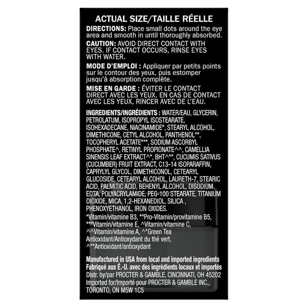 Olay Eye Cream, Total Effects Anti-Aging Treatment, 7-in-1 Hydrating, Evens Tone, Brightens, Smooths Line Lines, Minimizes Look of Pores, Firms, Reduces Dark Spots - Fast Absorbing, 0.5 Oz