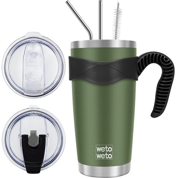 WETOWETO 20oz Tumbler, Stainless Steel Vacuum Insulated Coffee Travel Mug, Double Wall Powder Coated Insulated Coffee Mug Travel Mug with Lid Thermal Cup for Outdoor (Navy Blue, 1 Pack)