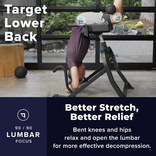 Teeter DEX II Inversion & Core Training; Decompression Roman Chair Hyperextension Bench for Ab, Back, & Core Strength; Commercial-Grade 350lb-Rated Home Exercise Equipment