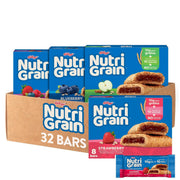 Nutri-Grain Soft Baked Breakfast Bars, Kids Snacks, Whole Grain, Variety Pack (4 Boxes, 32 Bars)
