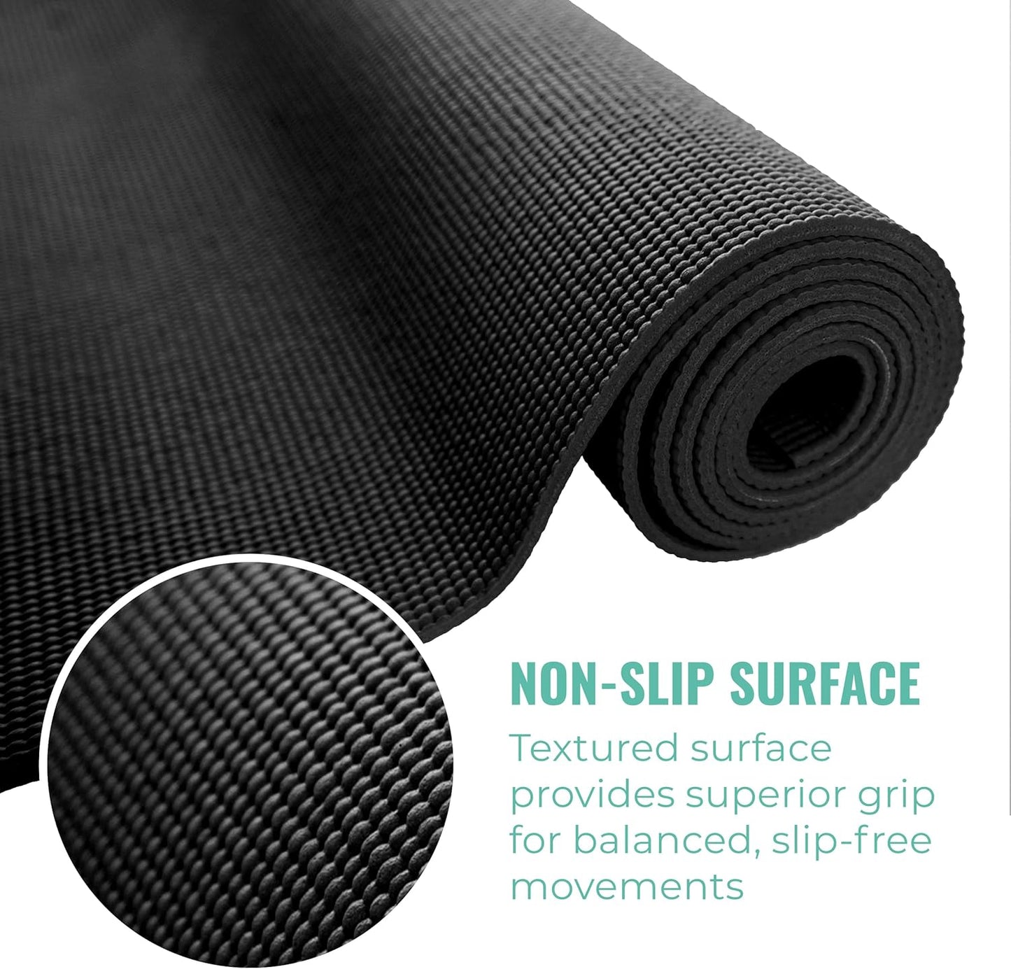 12-Pack Classic Yoga Mat With Carrying Strap, 68" x 24" Non Slip Exercise Mat, 4mm Thick Gym Mat, Bulk Non Toxic Yoga Mats for Home Workout, Schools, Classroom, and Studios