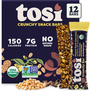 Tosi Nut Bars, Cashew Coconut, Healthy Snacks for Adults & Kids, Plant Based Crunchy Bars (6G Protein), Organic Keto Snacks, Vegan, Gluten & Soy Free, Low Sugar, Omega 3s, 1oz, 12-Pack