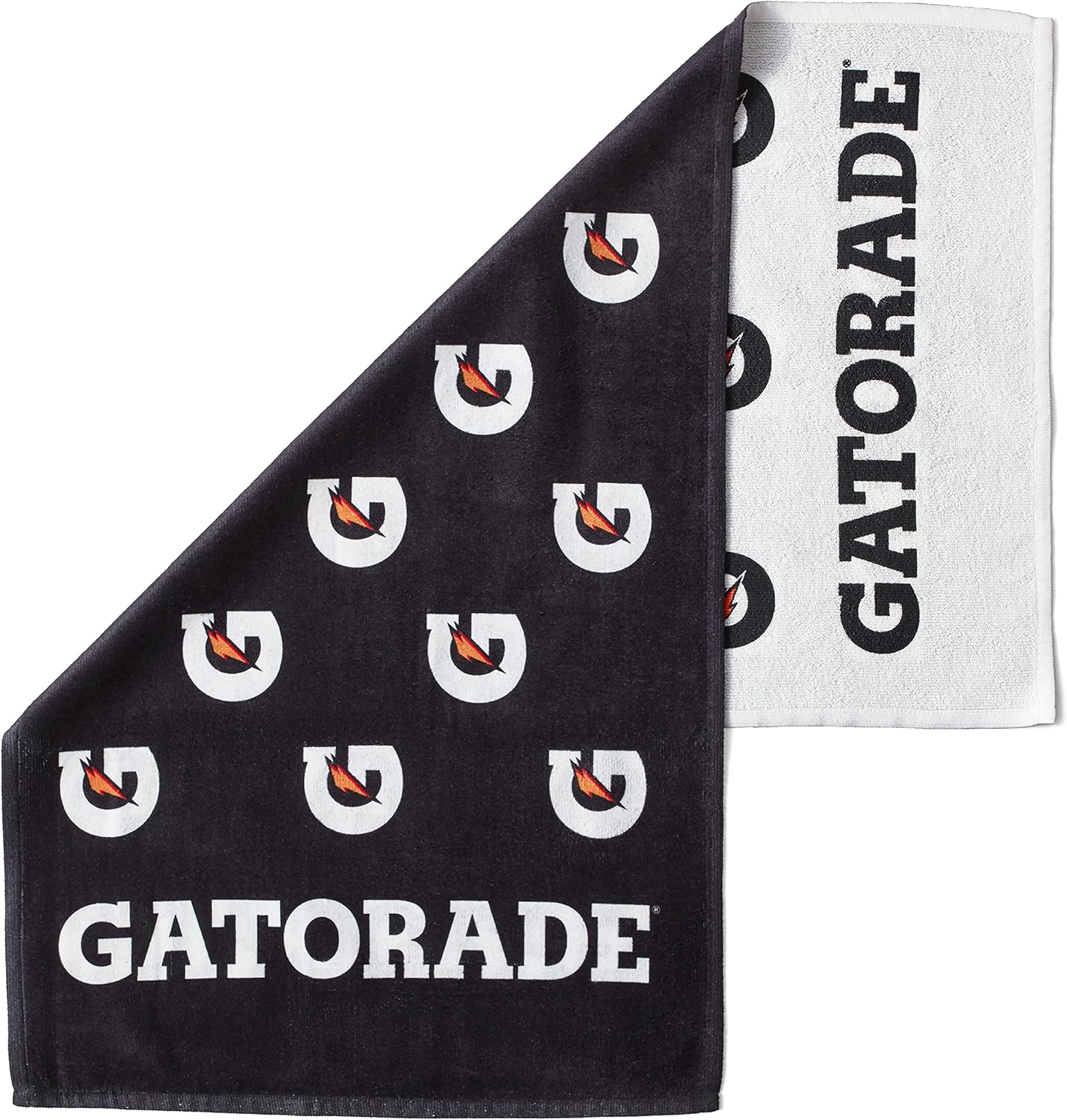 Gatorade Premium Sideline Towel Bi-color, White, Small & Insulated Squeeze Bottle, Black, 30oz