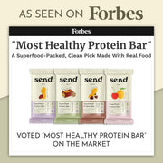 Send Bars Plant-Based Vegan Healthy Protein Bars, With Greens (Peanut Cacao Crunch, 8 Bars) – Only Real Ingredients, Zero Added Sugar, Gluten-Free, Dairy-Free