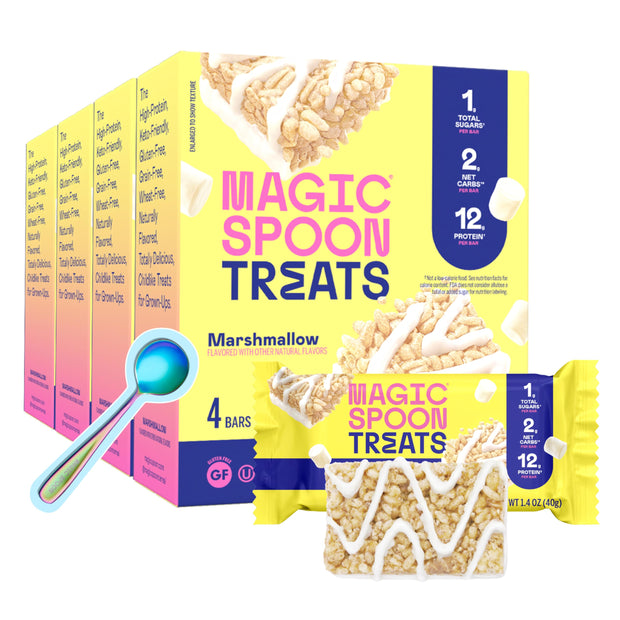 MAGIC SPOON Treats - High Protein, Low Carb, Keto Friendly, Low Sugar, Gluten Free, Crispy Protein Bar Cereal Bar, On-The-Go Healthy Snack (Chocolate PB, 8 Bars)