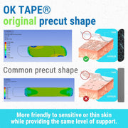 OK TAPE Synthetic Kinesiology Tape, 20 Strips Precut K Tape, Waterproof, Elastic Athletic Tape for Pain Relief & Muscle Support, Reflective Design, 2" x 10" -Beige