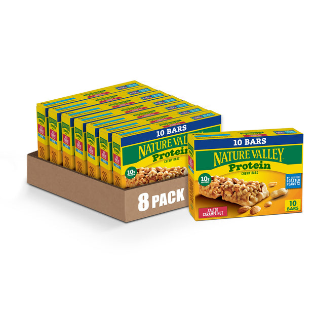 Nature Valley Breakfast Bars, Protein Granola Bars, Peanut Butter Dark Chocolate, Chewy, Gluten-Free, Individually Wrapped, On-the-Go, No Artificial Flavors or High Fructose Corn Syrup, 15-Count Box