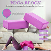 Yoga Wheel Set, Wheel Foam Roller for Back Pain & Stretching, Yoga Blocks 2 Pack with Strap, Trigger Point Therapy Massage Ball for Deep Tissue, 500lbs Capacity, Back Cracker Roller