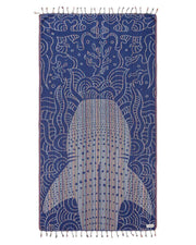 Sand Cloud Turkish Beach Towel - Sand Free - 100% Organic Turkish Cotton Yarn - Quick Dry Towel for Beach, Picnic, Blanket or Bath Towel - As Seen on Shark Tank - Marine Life (Whale Shark)