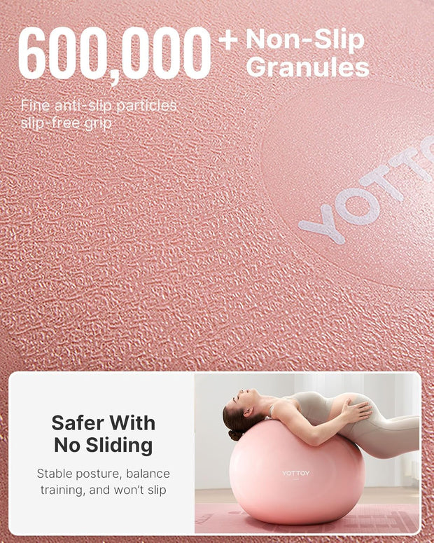 YOTTOY Anti-Burst Exercise Ball for Working Out, Yoga & Pregnancy, Extra Thick Workout Ball for Physical Therapy & Fitness