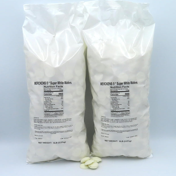 MERCKENS Coating Wafers, Melting Chocolate, Super White, 10 Pounds