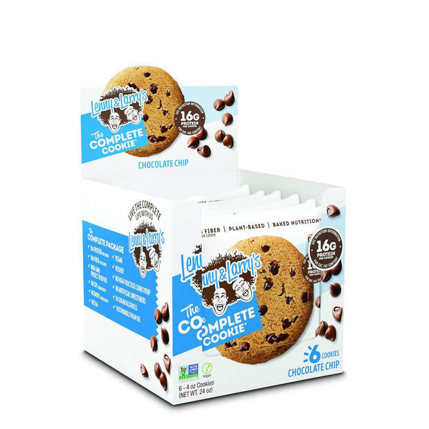 Lenny & Larry's The Complete Cookie, Chocolate Chip, Soft Baked, 16g Plant Protein, Vegan, Non-GMO, 4 Ounce Cookie (Pack of 6)