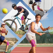 PreCut Kinesiology Tape for Knees, 12PCS Upgraded Waterproof KTQUICK Knee Tape for Knee Pain Relief Pre Cut, Original Cotton Athletic Knee Tape, Waterproof&Hypoallergenic Latex-Free for Sports (Black)