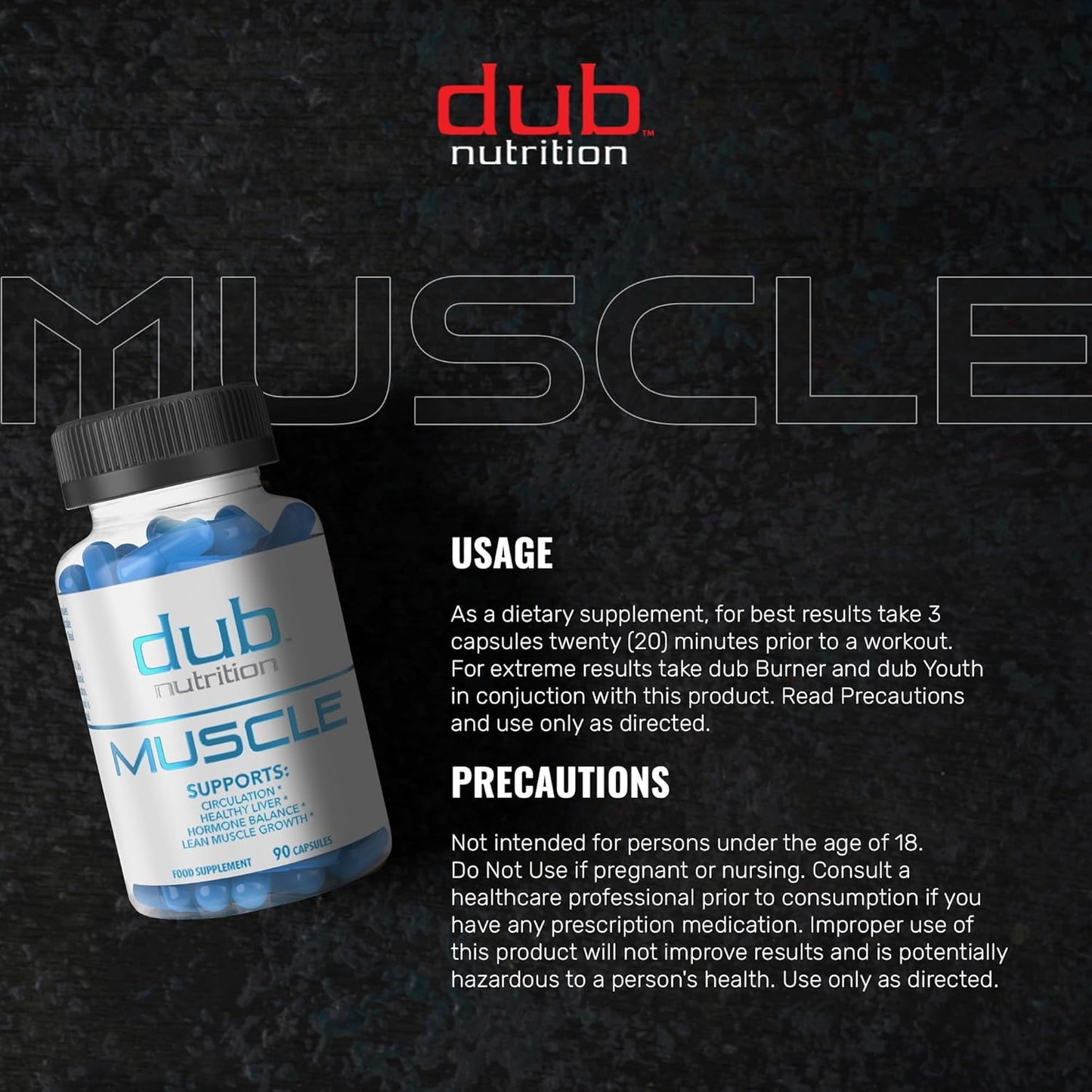 Muscle Supplement - Milk Thistle, Beta Alanine, Acai, Vitamins B6 and C - Supports Recovery, Strength and Wellness - 90 Capsules