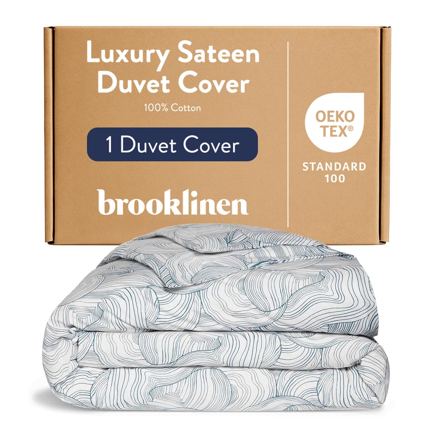 Brooklinen Luxury Sateen Duvet Cover - 100% Cotton, Full/Queen Size in White with Extra-Long Corner Ties and Button Closure | Best Luxury Sheets