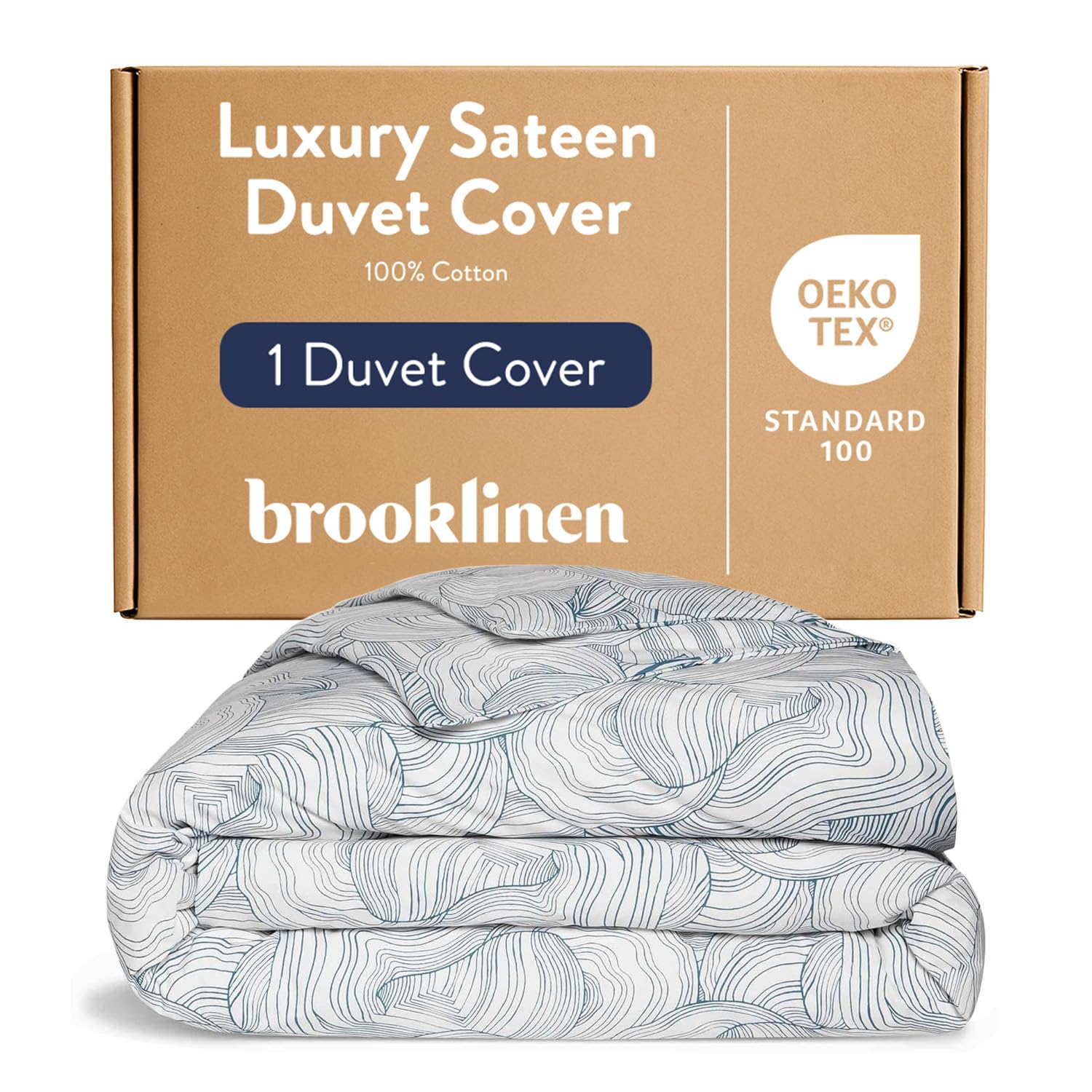 Brooklinen Luxury Sateen Duvet Cover - 100% Cotton, Full/Queen Size in White with Extra-Long Corner Ties and Button Closure | Best Luxury Sheets