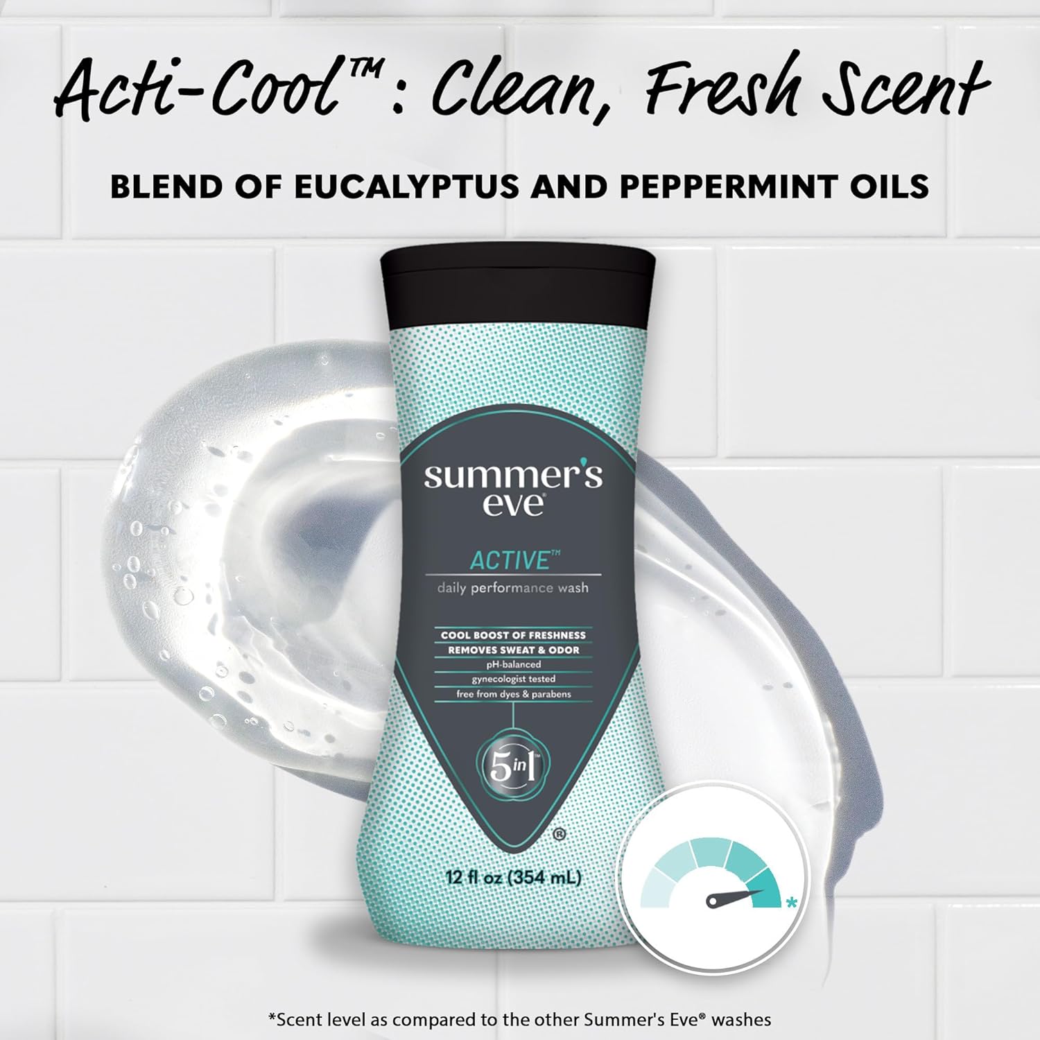 Summer's Eve Active Daily Performance All Over Feminine Body Wash, Feminine Wash pH Balanced, 12 fl oz