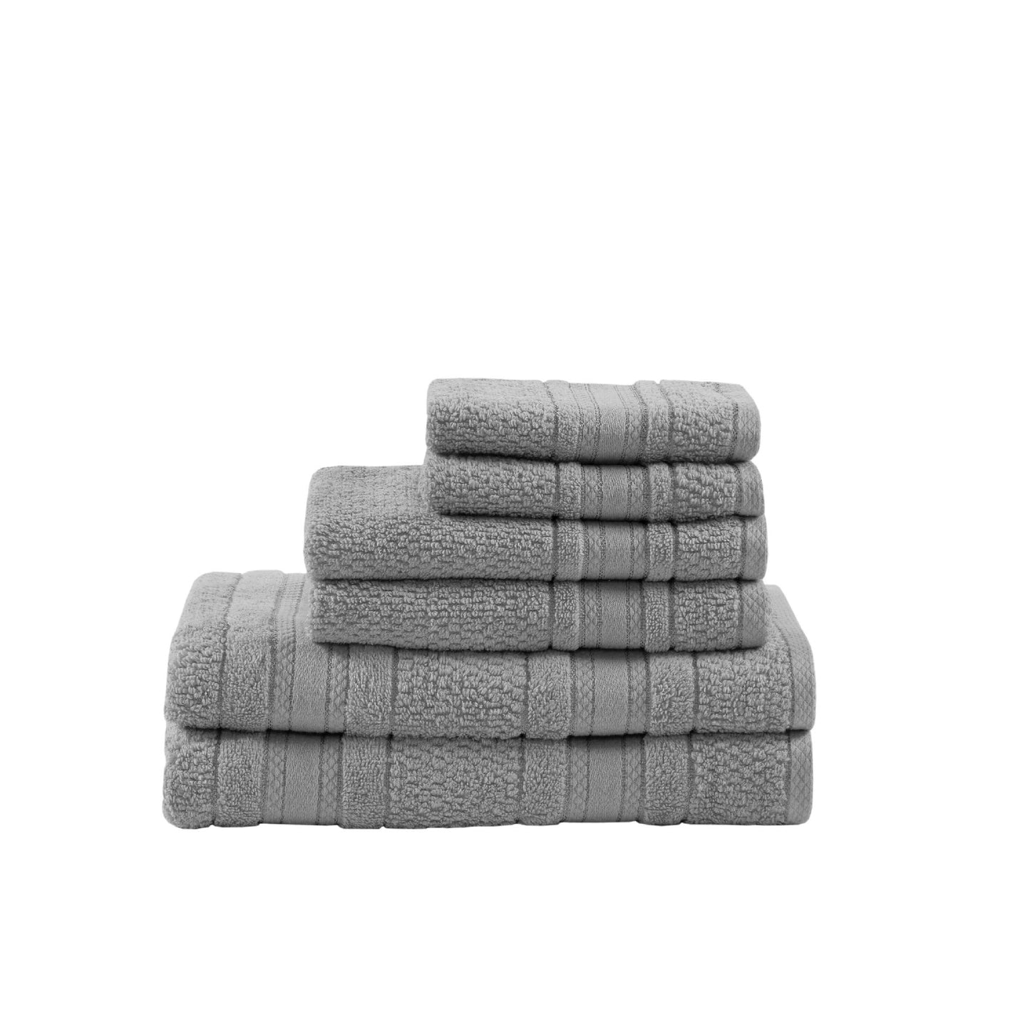Madison Park Adrien 100% Cotton Soft Bathroom Towel Set, Highly Absorbent, Zero Twist, Quick Dry, Include 2 for Shower, 2 Hand & 2 Facial Wash Cloth, Multi Sizes, Coral 6 Piece