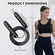Jump Rope – Speed Jump Rope with Ball Bearings and Adjustable Cable – Jumping Cable for Men, Women, Kids – Ideal for Box, Sports, Cardio, Training – Tangle-Free Jumping and Memory Foam Handle