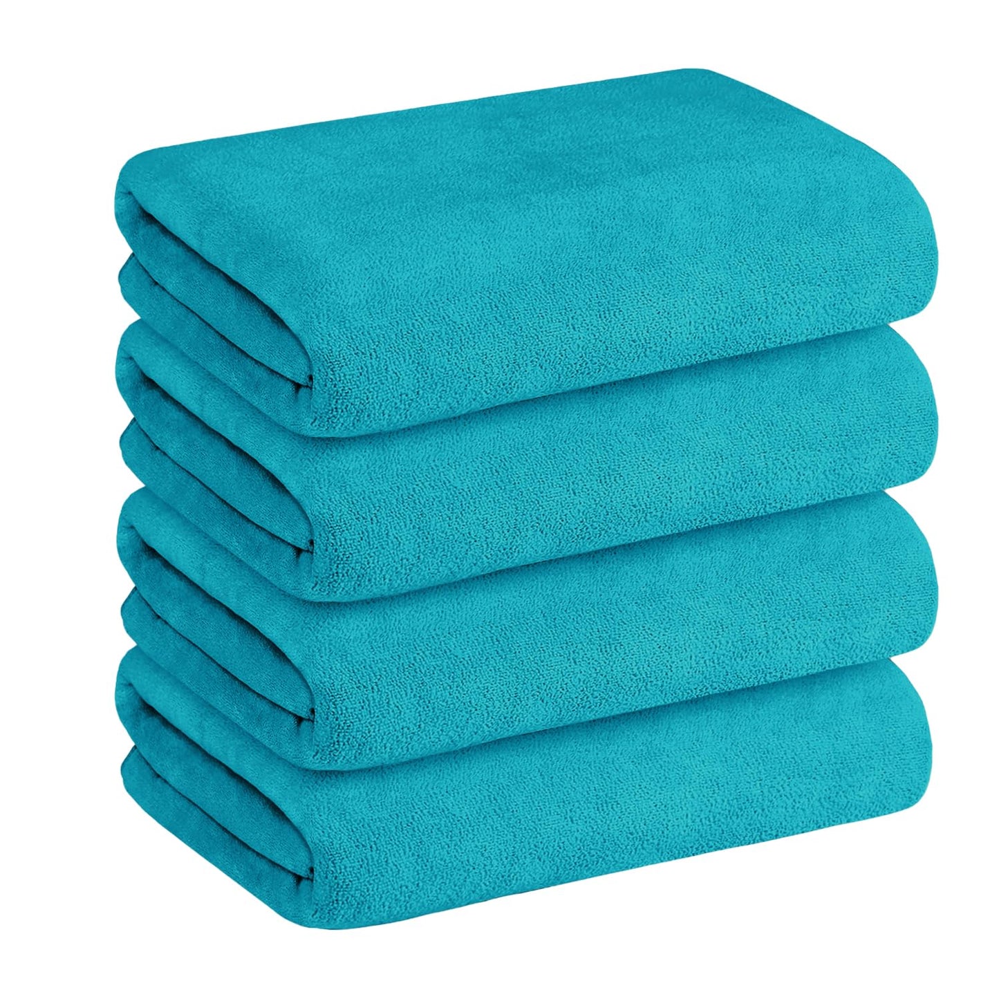 JML Microfiber Bath Towels, Oversized, Ultra Soft, Super Absorbent and Fast Drying, No Fading Large Bathroom Towel Set for Sport, Travel, Fitness, SPA and Yoga (Coral Fleece - Blue, 30 in x 60 in)