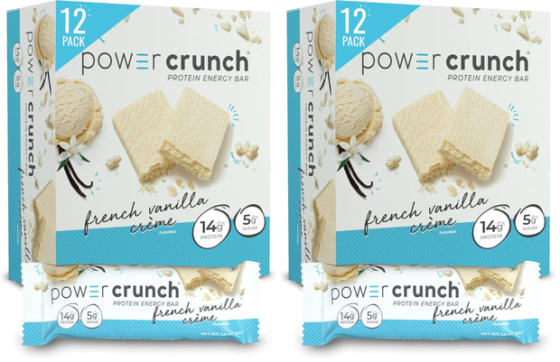 Power Crunch Protein Wafer Bars, High Protein Snacks with Delicious Taste, French Vanilla Creme, 1.4 Ounce (12 Count)