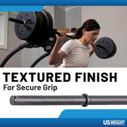 US Weight Barbell Set for home gym workout - Made in USA, Essential Home Gym Equipment for Strength Training
