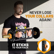 Magnetic Barbell Collars [Bells of Steel] Premium Weight Bar Clamps, Quick Release Barbell Clips, Olympic Barbell Clamps, Rubberized Gym Clips for Weightlifting Bar, Pair, Orange