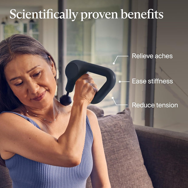 TheraGun Therabody Relief Handheld Percussion Massage Gun - Easy-to-Use, Comfortable & Light Personal Massager for Every Day Pain Relief Massage Therapy in Neck, Back, Leg, Shoulder and Body (Navy)